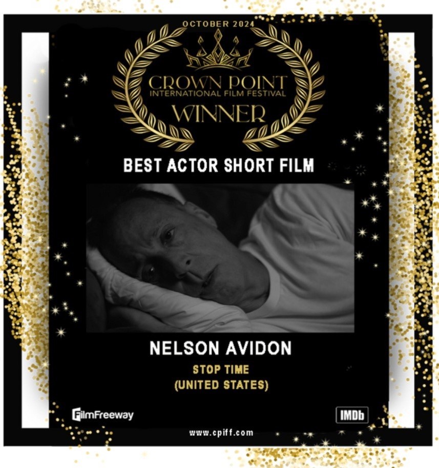 Nelson Avidon wins Best Actor Short Film: STOP TIME